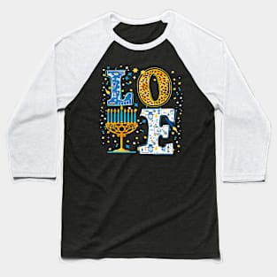 Love Cute Hanukkah Leopard Menorah Pajama Matching Family172 Baseball T-Shirt